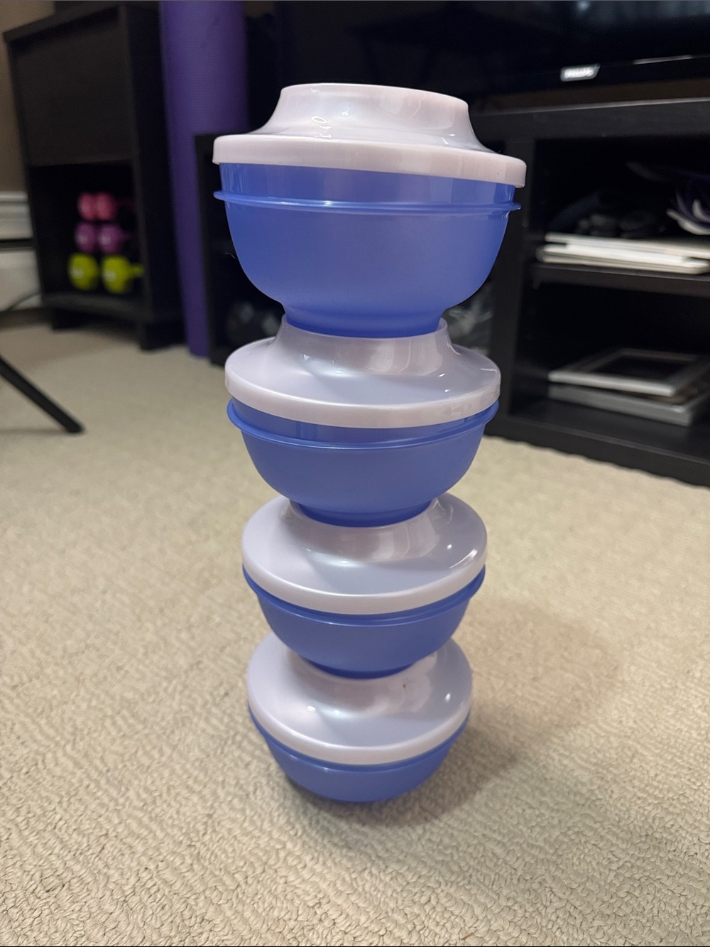 Blue Stackable Food Storage Bowls with Lids - Home Dining